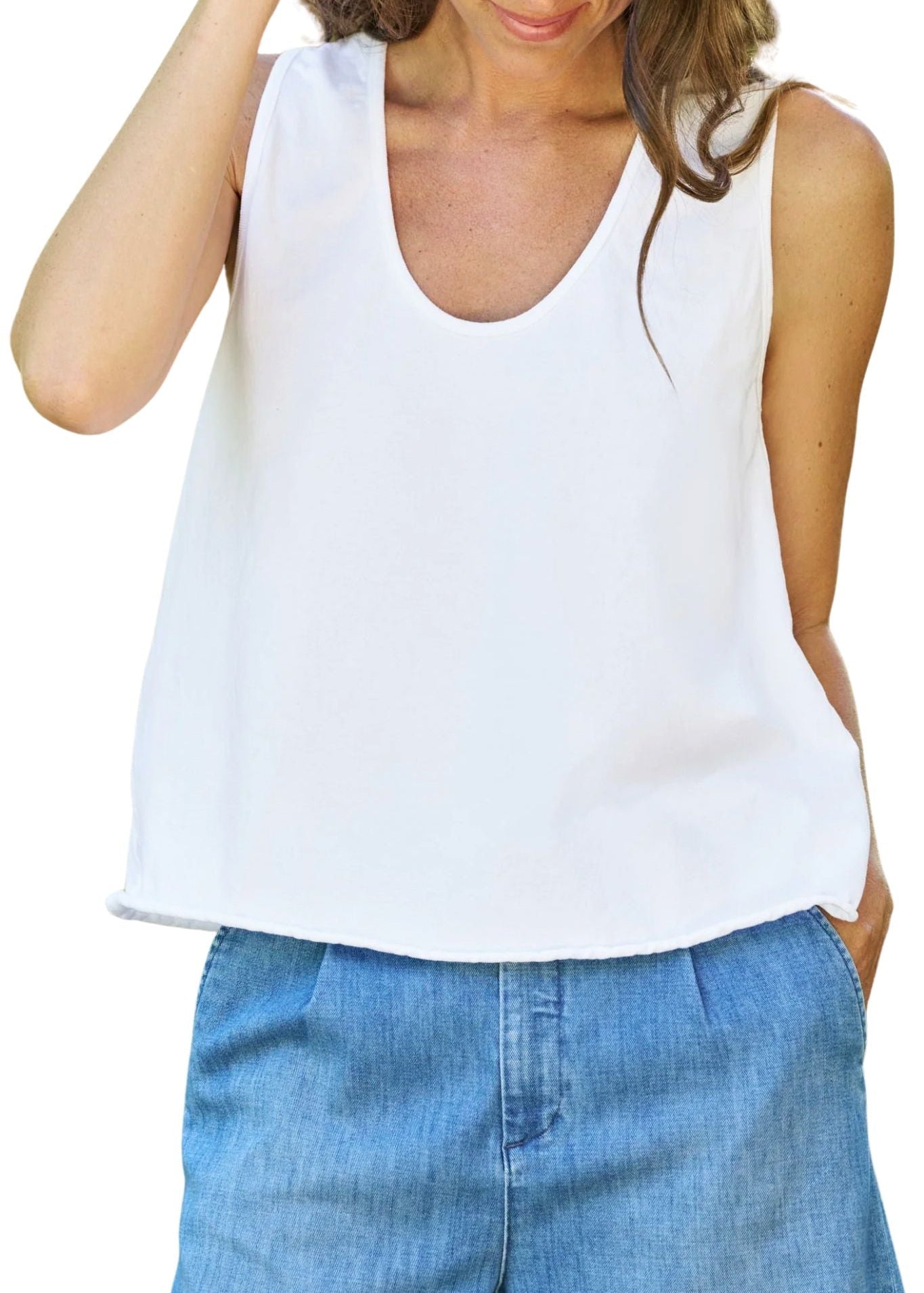 Frank & Eileen Inny Sleeveless Tank - Vermillion