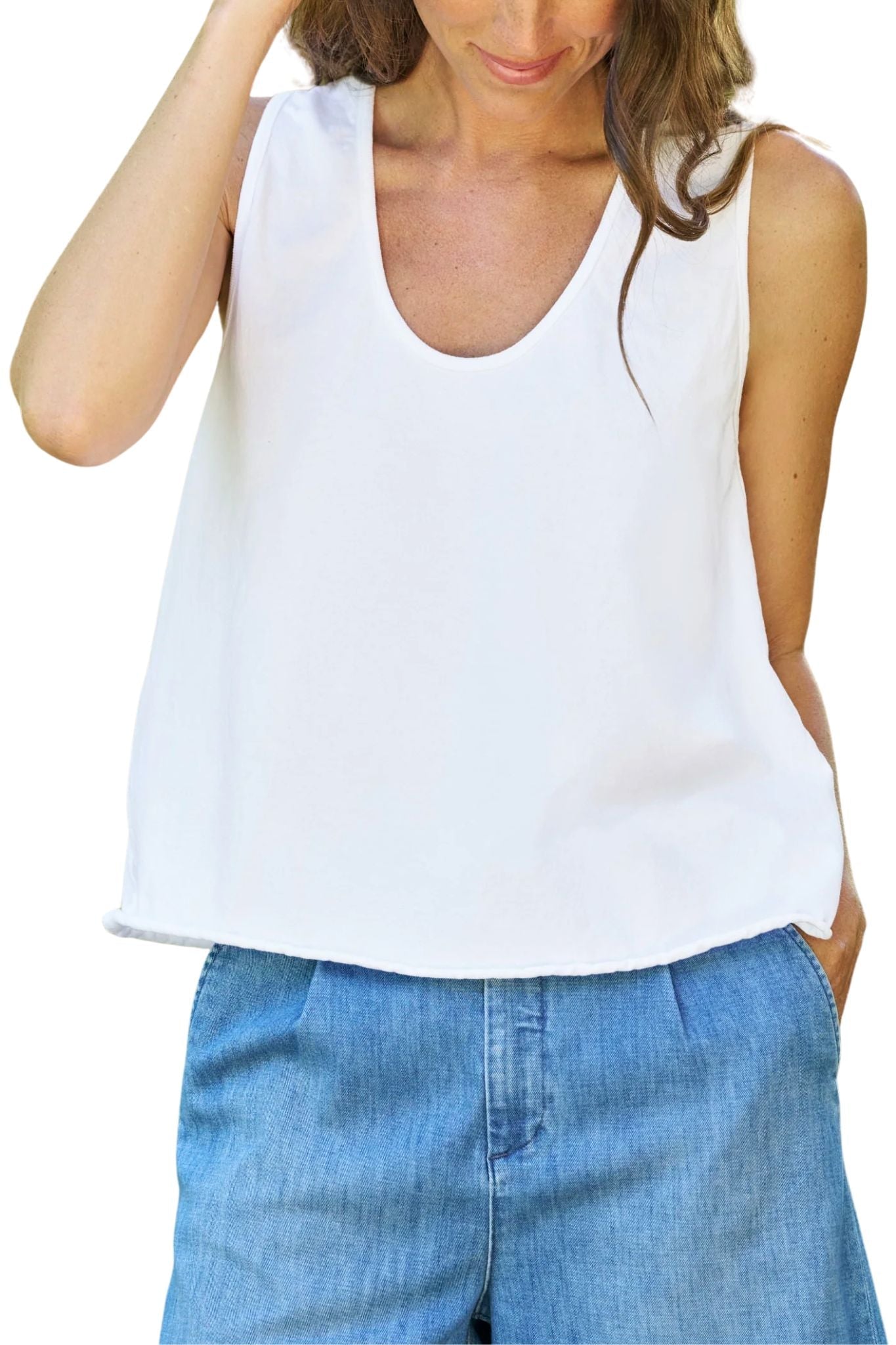 Frank & Eileen Inny Sleeveless Tank - Vermillion