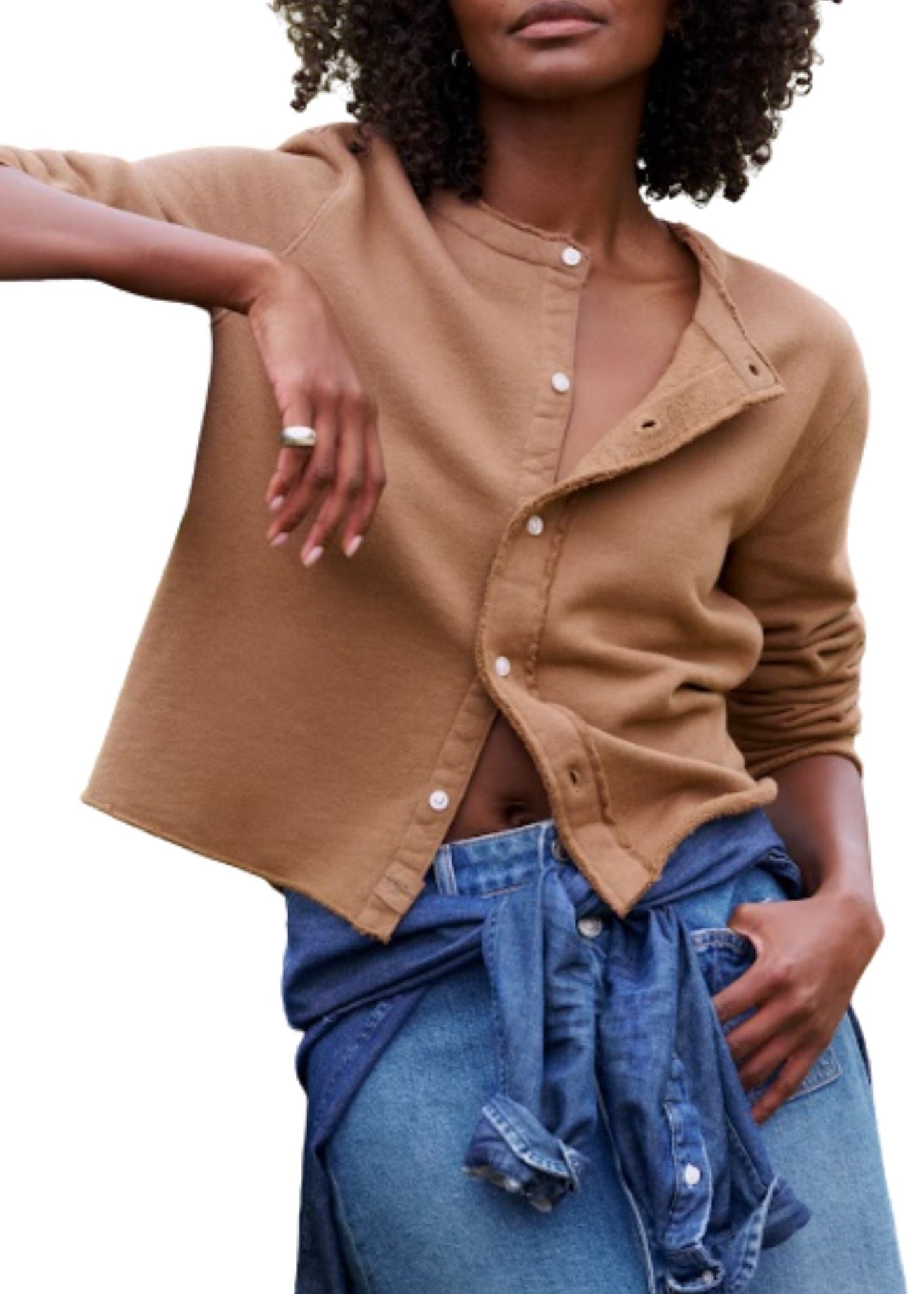 Frank & Eileen Jackie Sweatshirt Cardigan - Vermillion