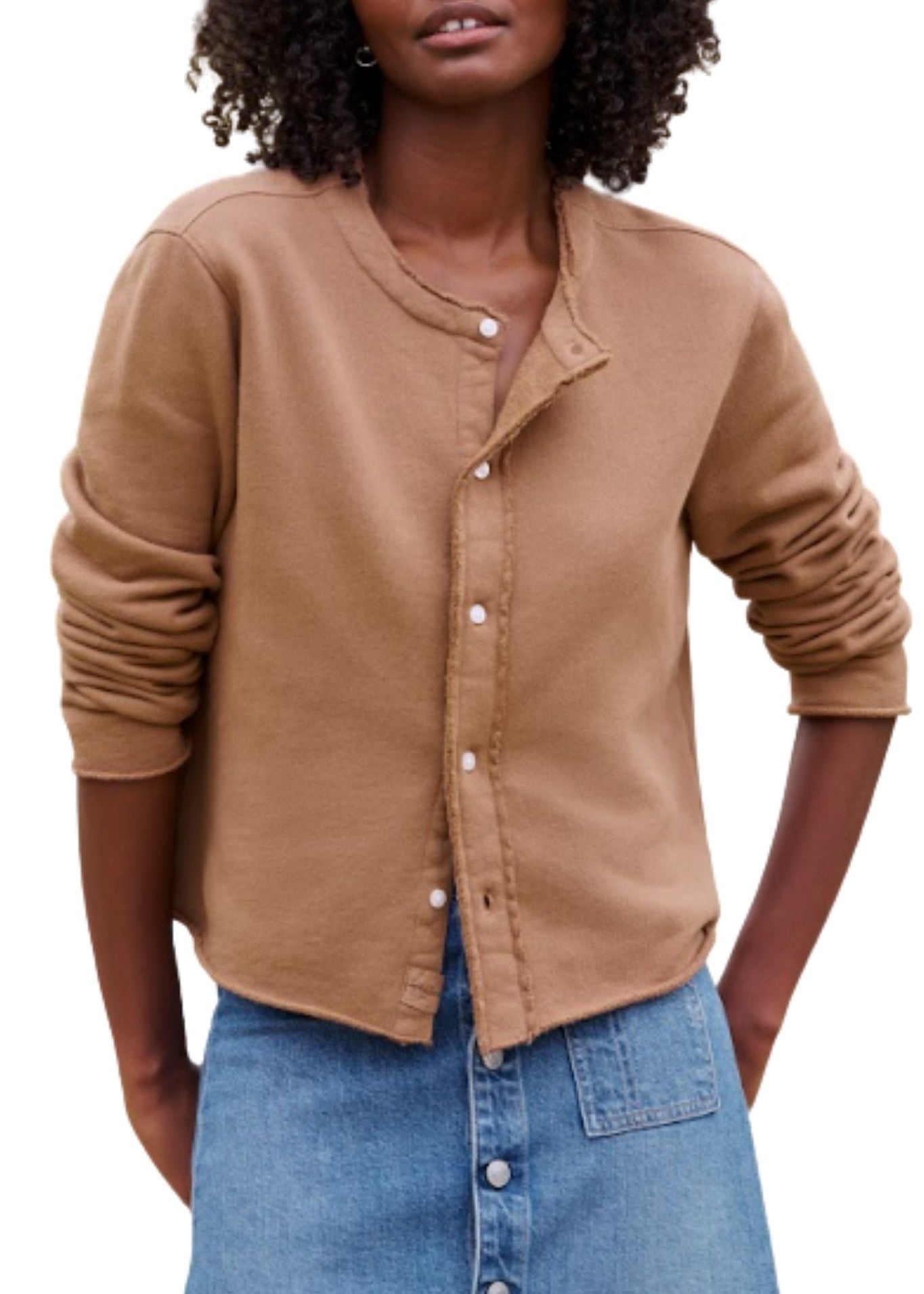 Frank & Eileen Jackie Sweatshirt Cardigan - Vermillion