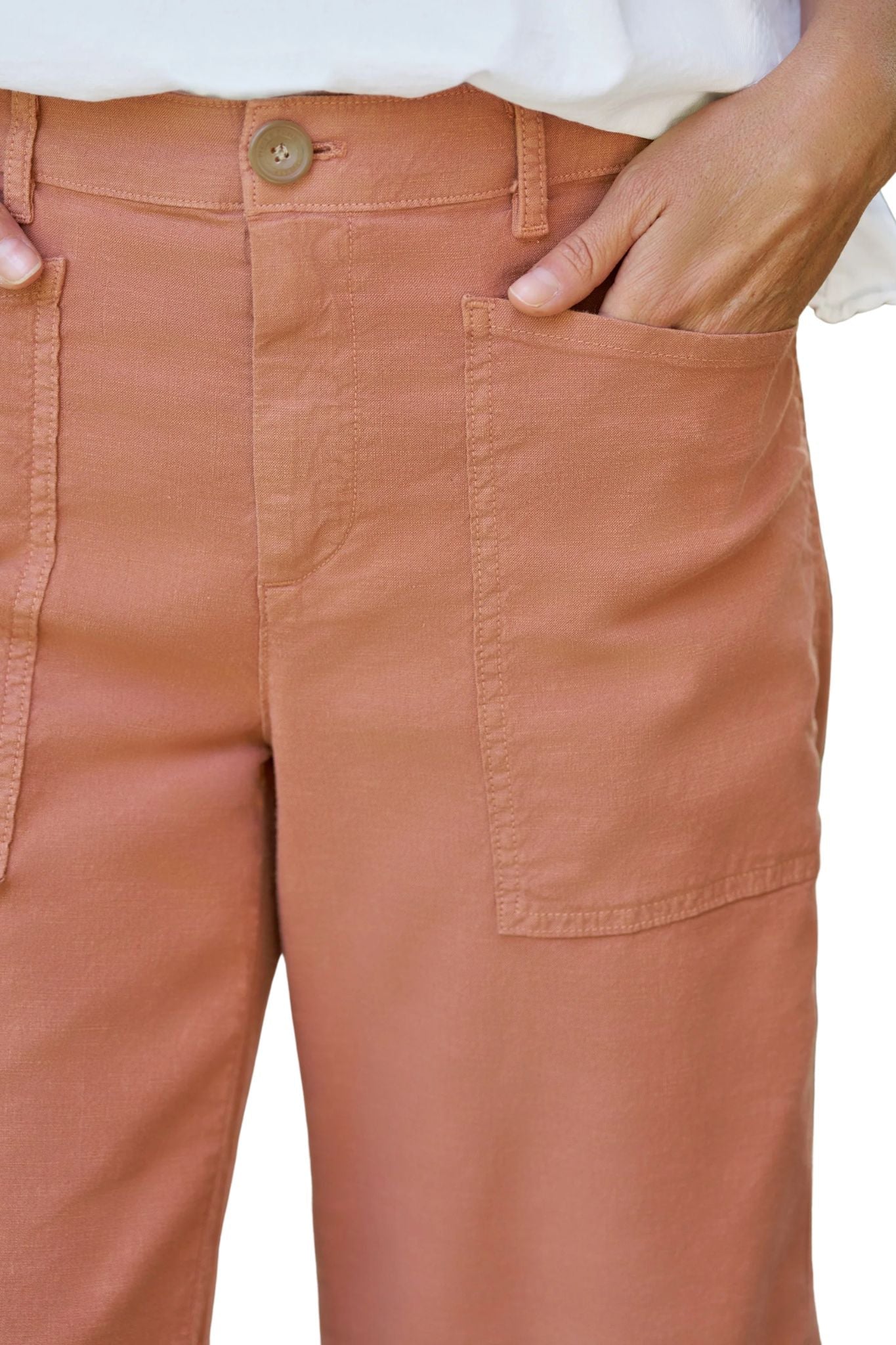Frank & Eileen Limerick Crop Wide-leg Carpenter Pant - Vermillion