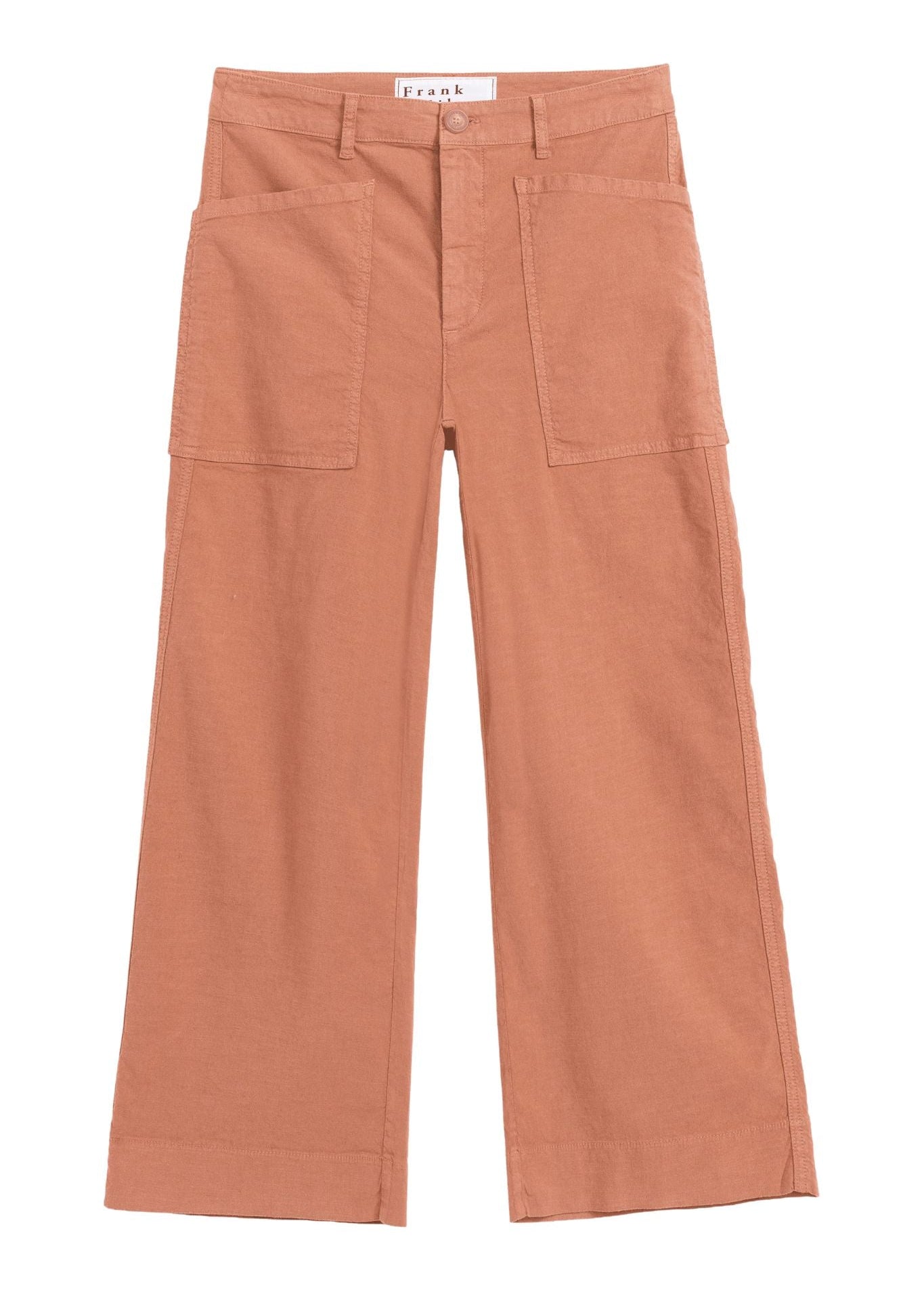 Frank & Eileen Limerick Crop Wide-leg Carpenter Pant - Vermillion