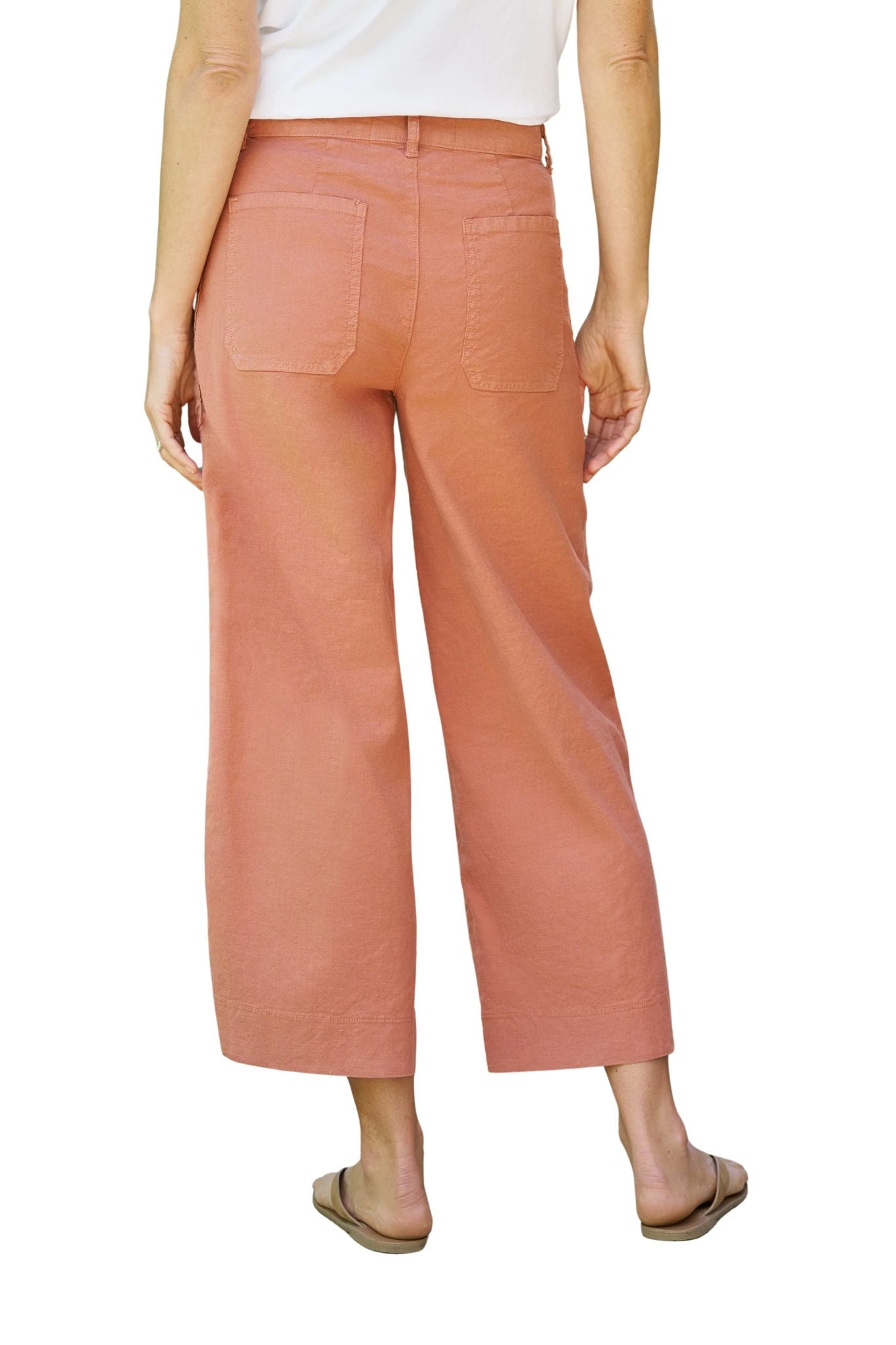 Frank & Eileen Limerick Crop Wide-leg Carpenter Pant - Vermillion
