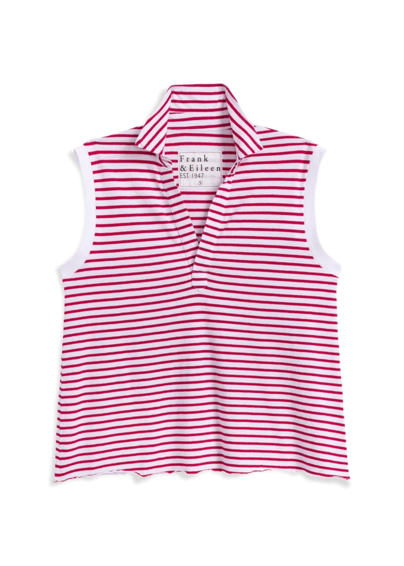 Frank & Eileen Olivia Popover Collar Tank - Vermillion