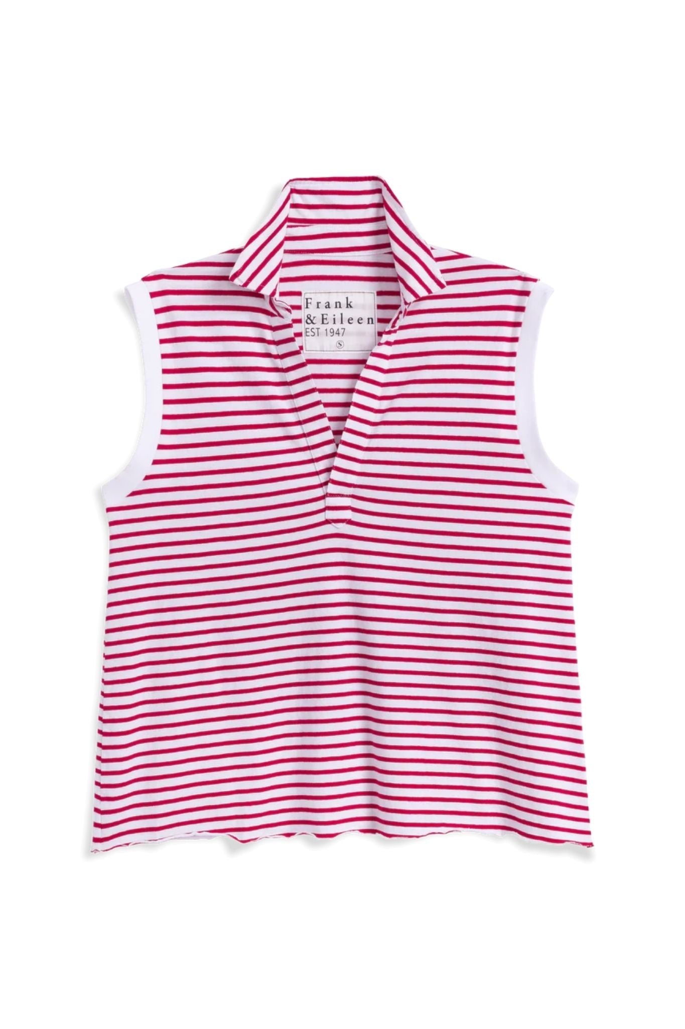 Frank & Eileen Olivia Popover Collar Tank - Vermillion