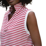 Frank & Eileen Olivia Popover Collar Tank - Vermillion