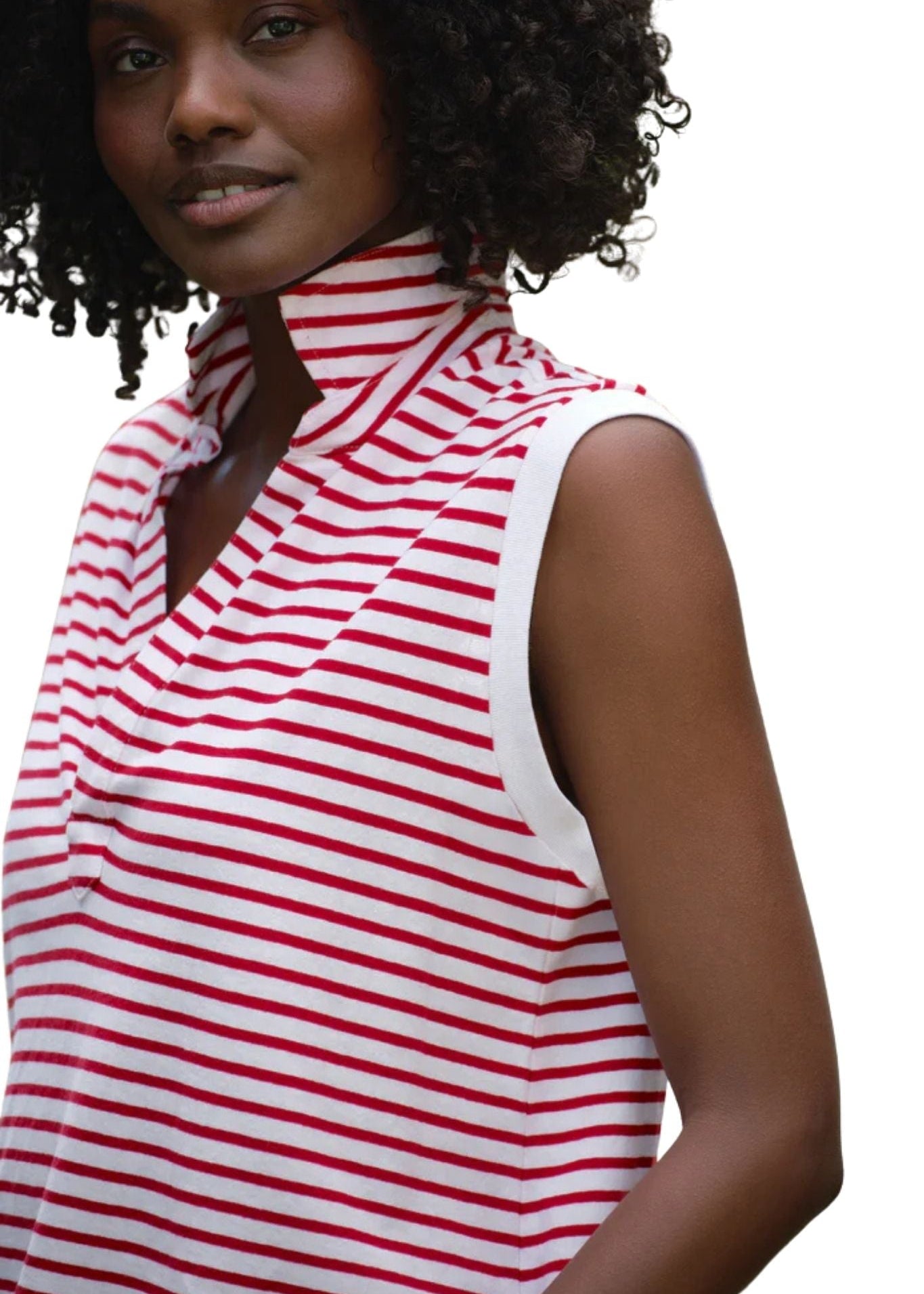 Frank & Eileen Olivia Popover Collar Tank - Vermillion