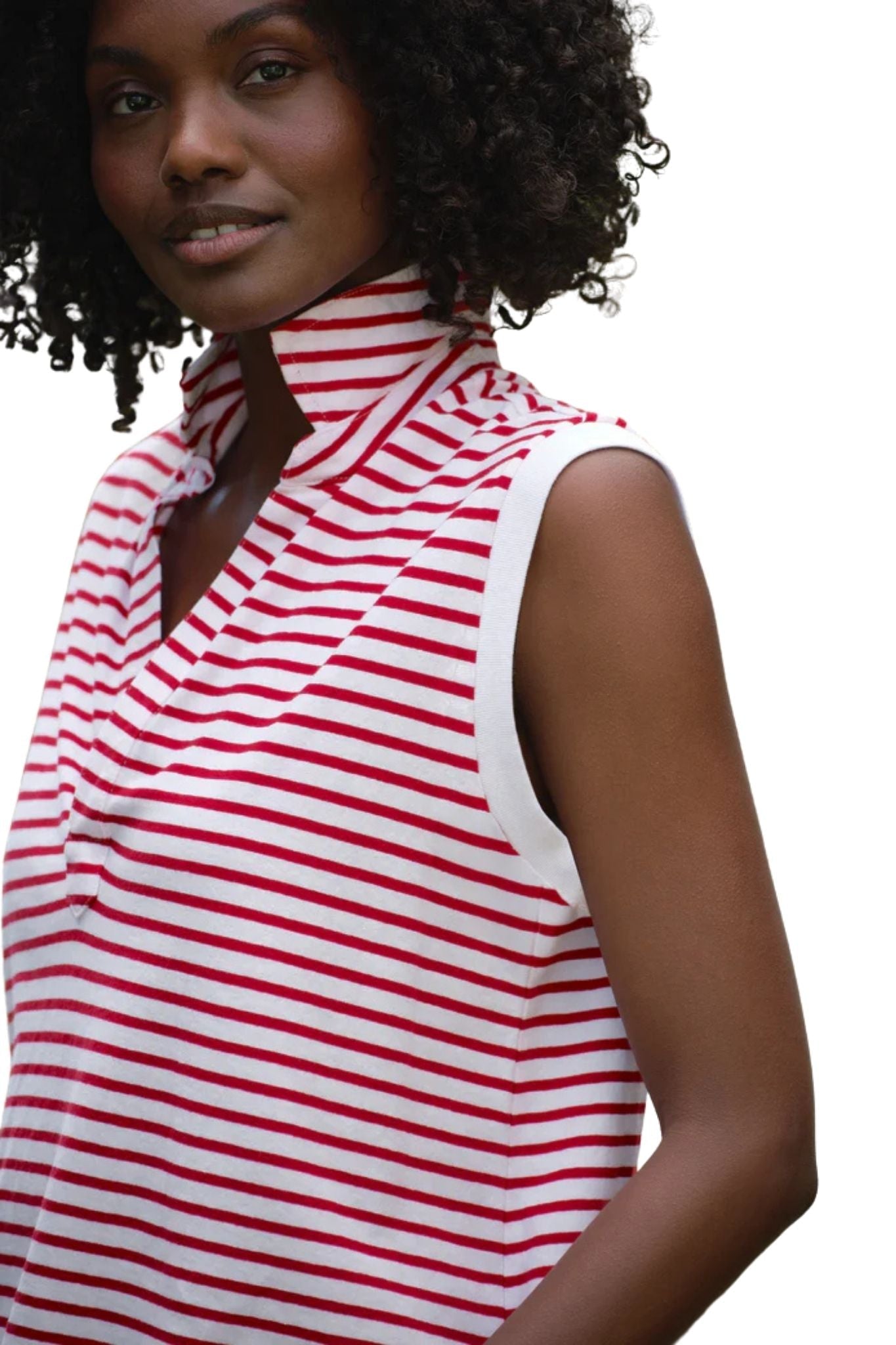 Frank & Eileen Olivia Popover Collar Tank - Vermillion