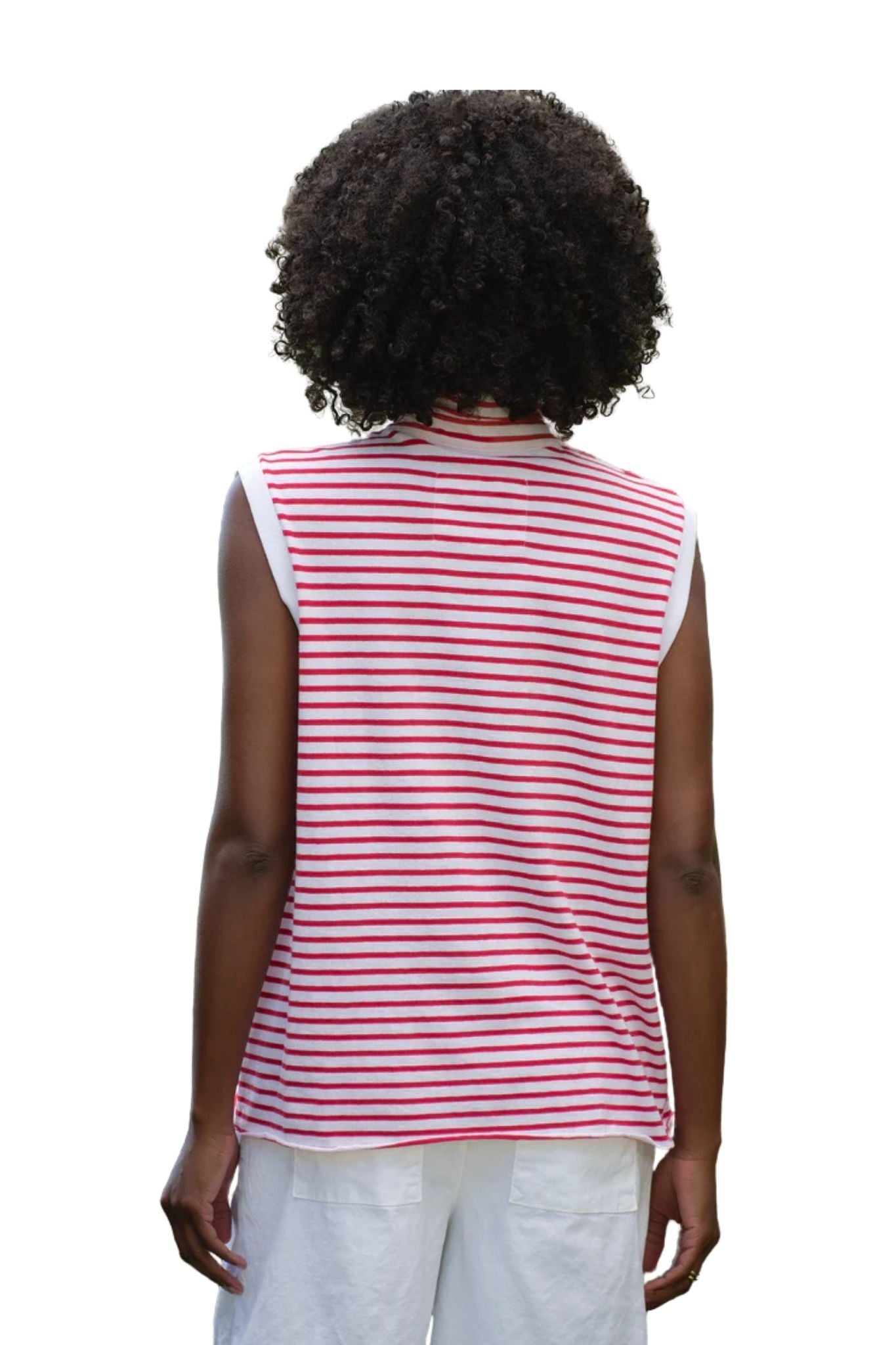 Frank & Eileen Olivia Popover Collar Tank - Vermillion