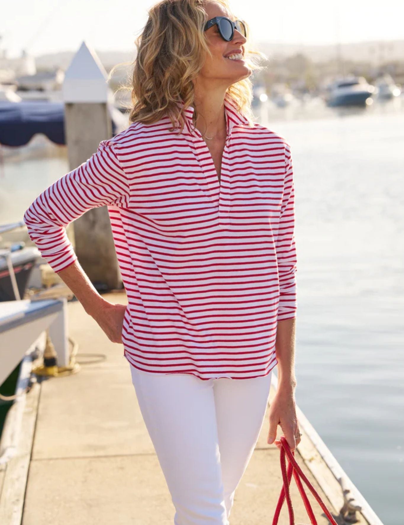 Frank & Eileen Patrick Popover Henley - Vermillion