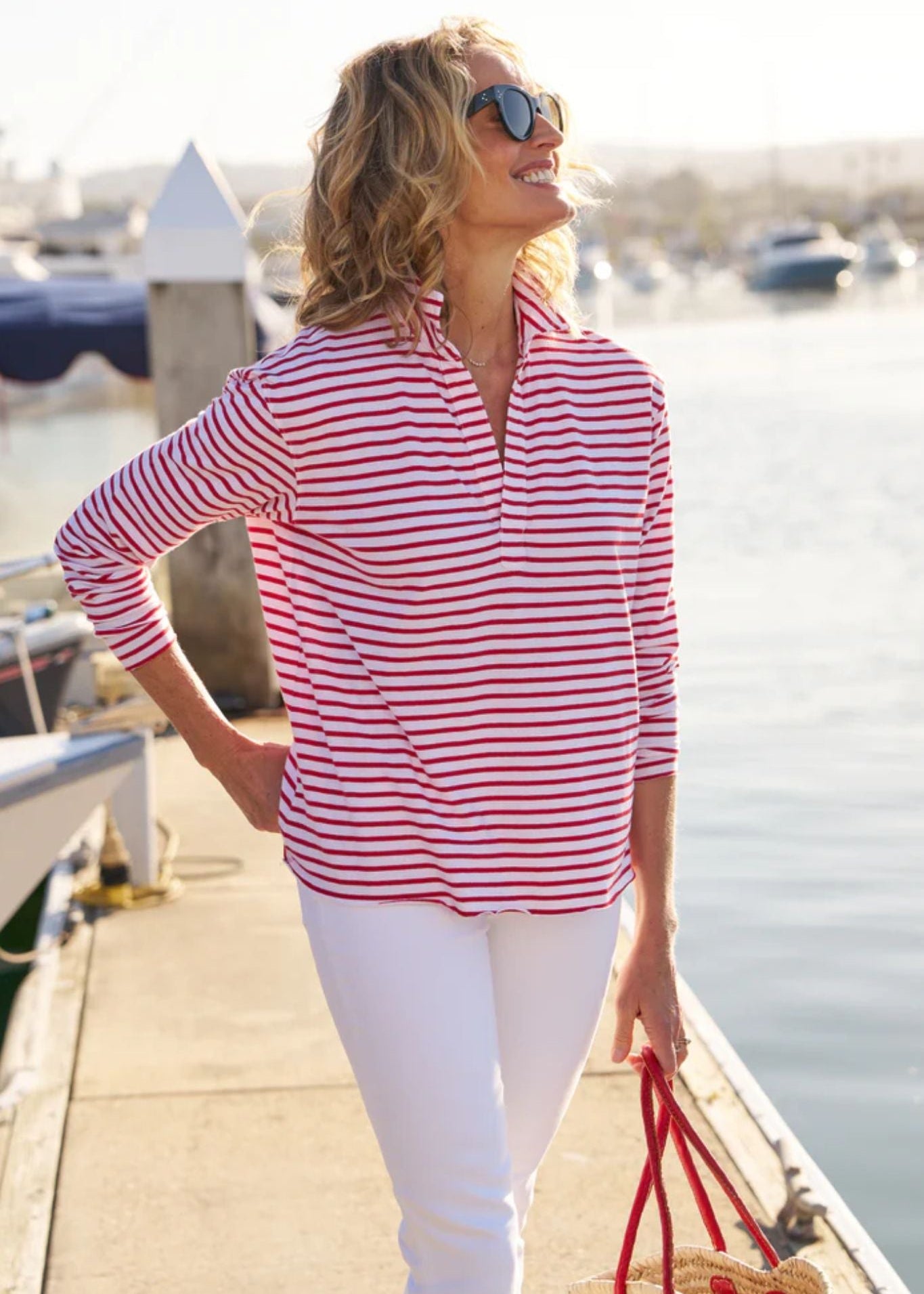Frank & Eileen Patrick Popover Henley - Vermillion
