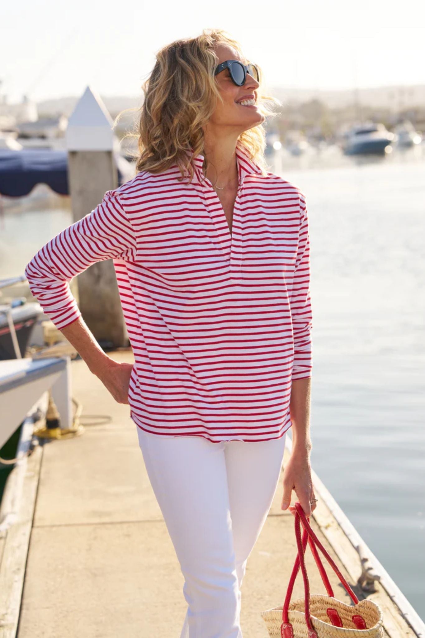 Frank & Eileen Patrick Popover Henley - Vermillion