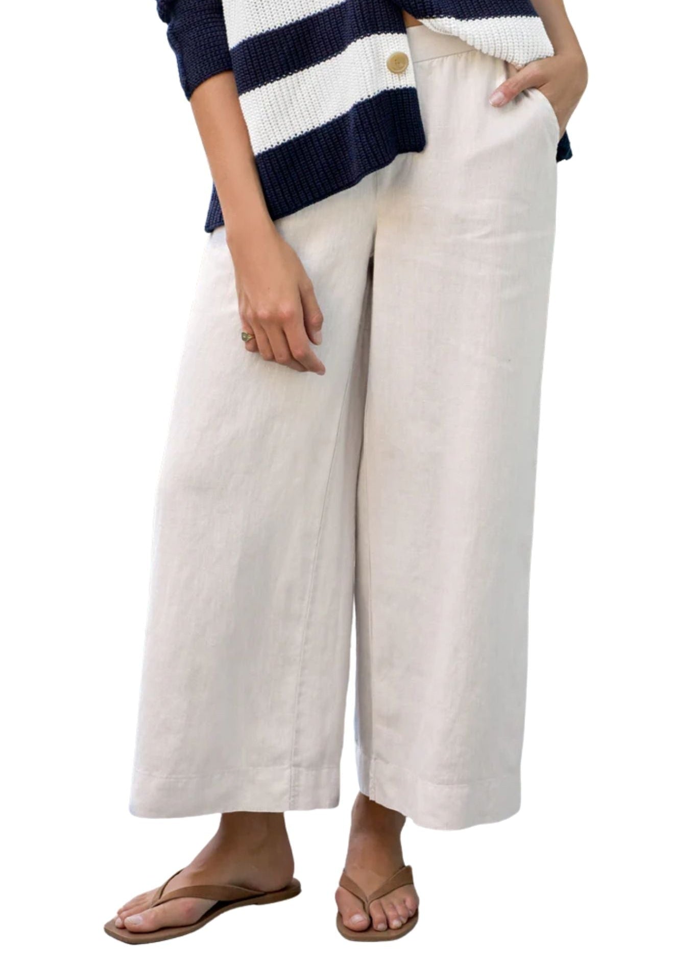 Frank & Eileen Pull on Crop Wide Leg - Vermillion