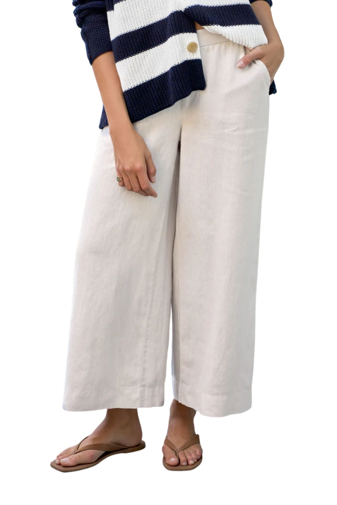 Frank & Eileen Pull on Crop Wide Leg - Vermillion