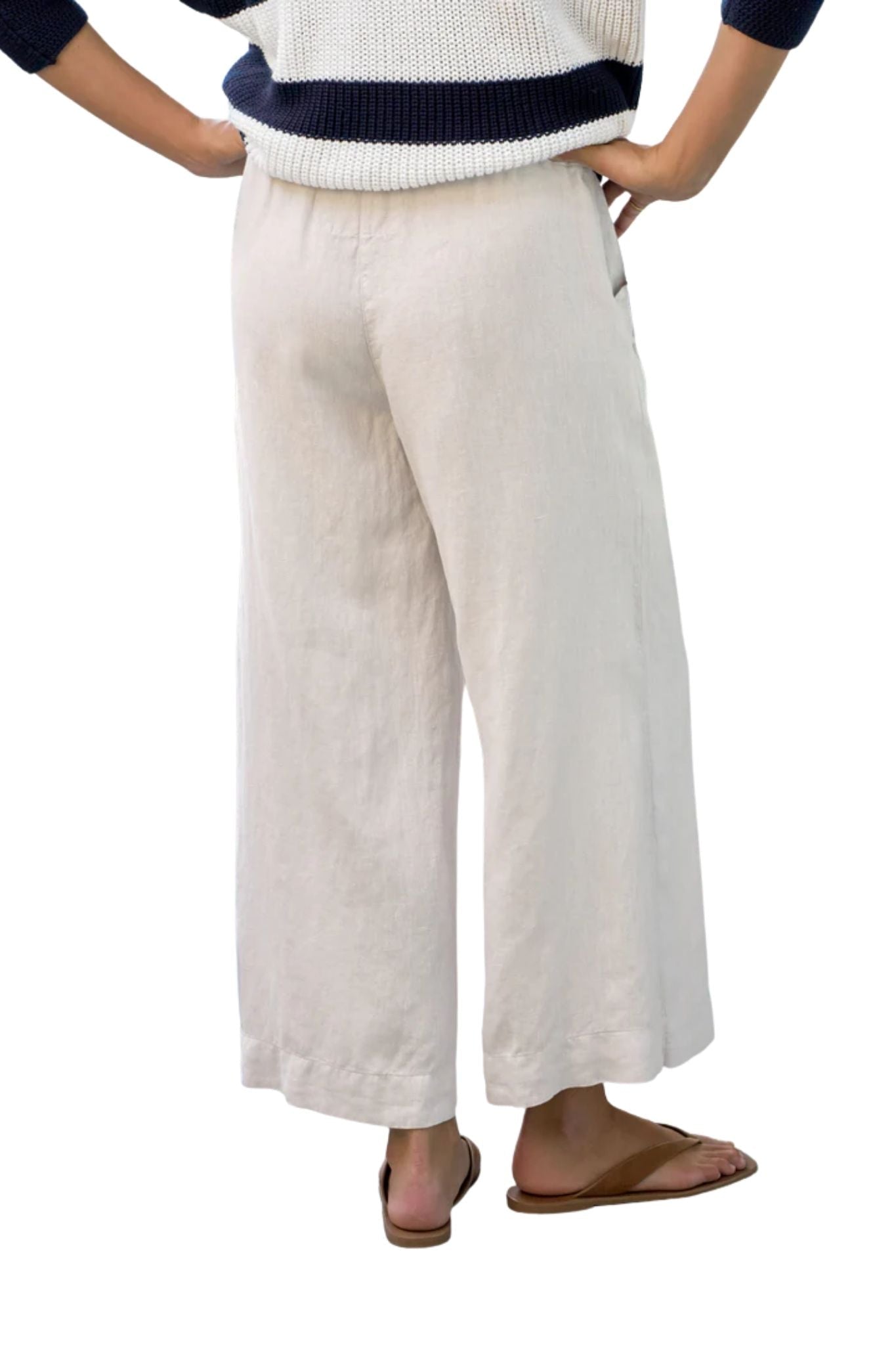 Frank & Eileen Pull on Crop Wide Leg - Vermillion