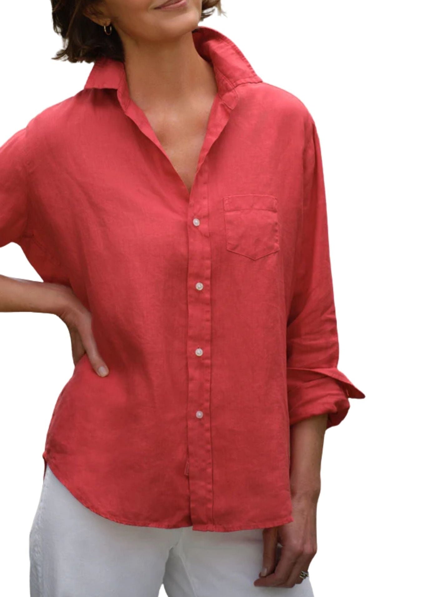 Frank & Eileen Relaxed Button - up Shirt - Vermillion