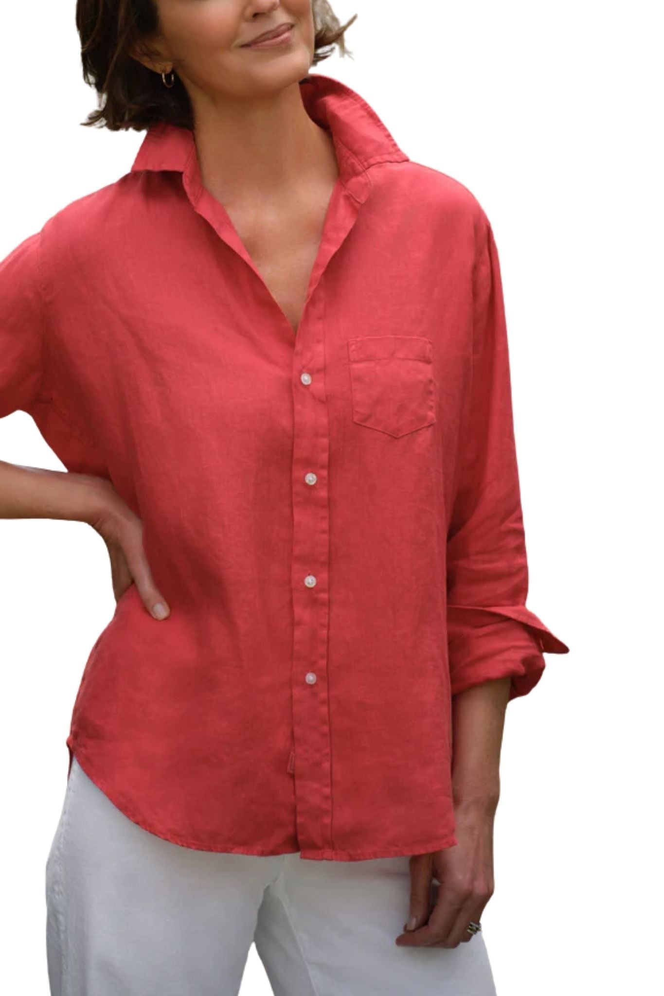 Frank & Eileen Relaxed Button - up Shirt - Vermillion