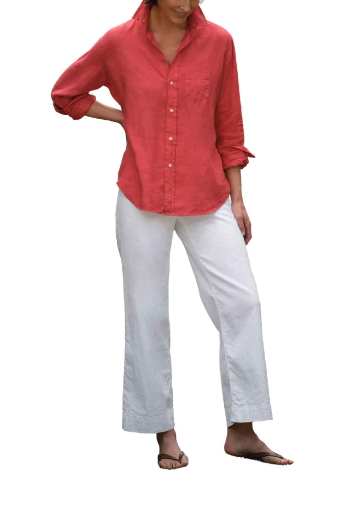 Frank & Eileen Relaxed Button - up Shirt - Vermillion