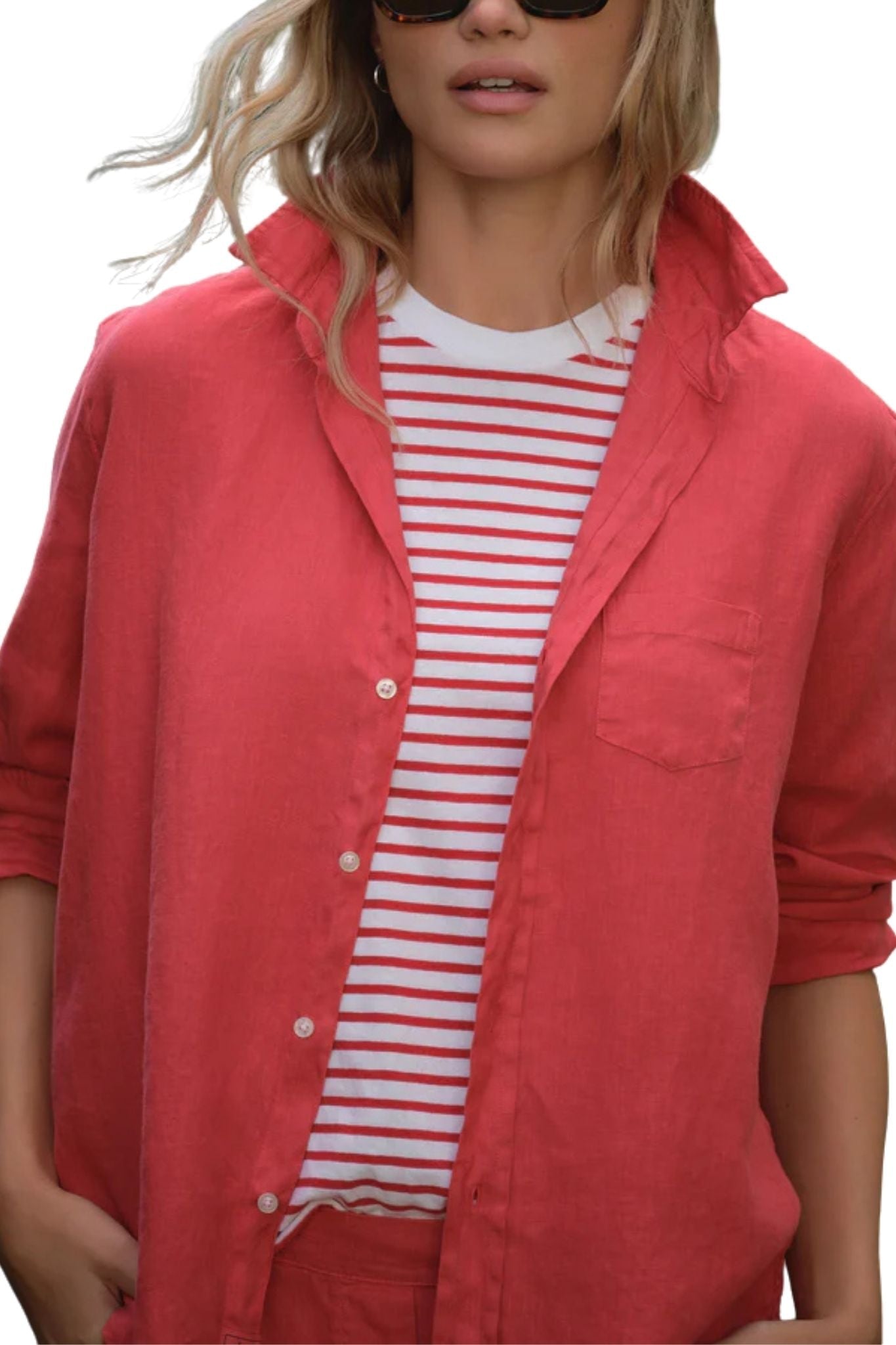 Frank & Eileen Relaxed Button - up Shirt - Vermillion