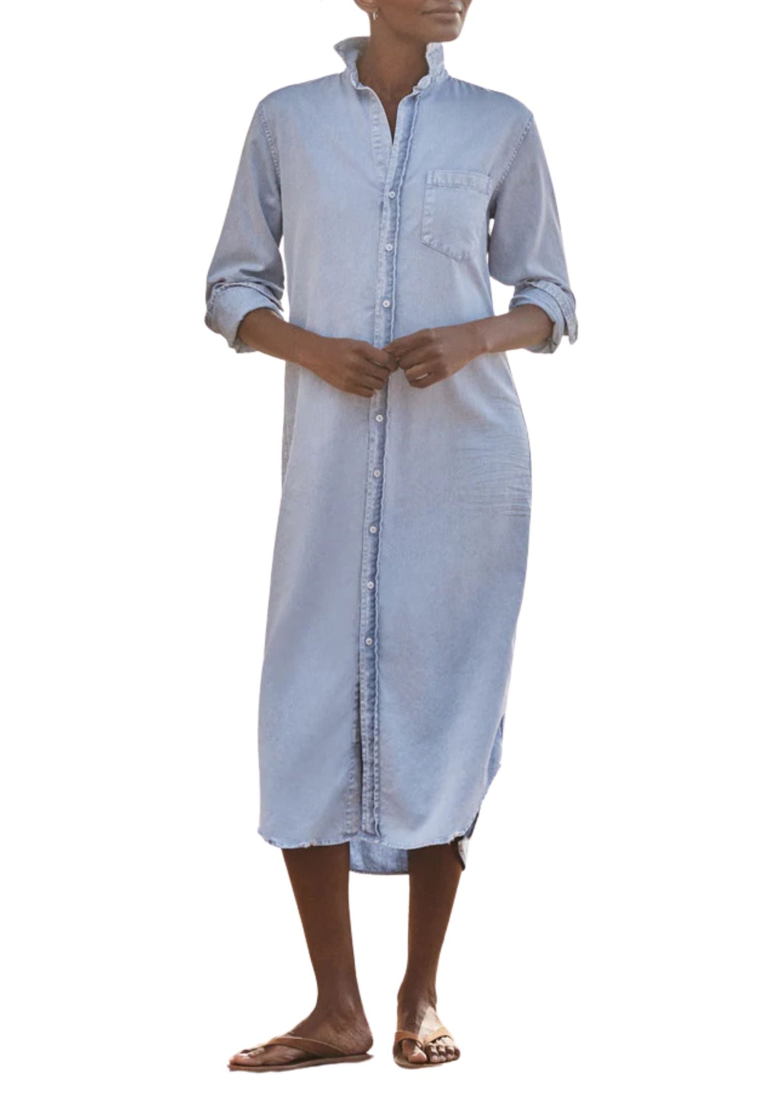 Frank & Eileen Rory Maxi Shirtdress - Vermillion