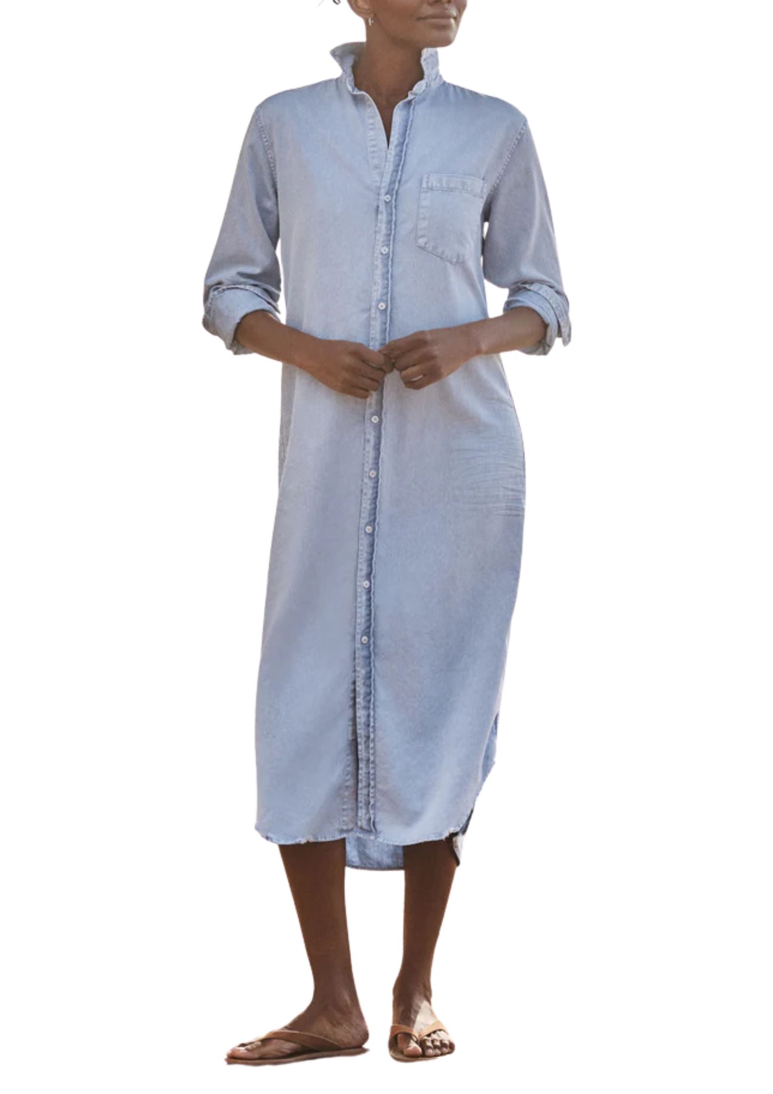 Frank & Eileen Rory Maxi Shirtdress - Vermillion