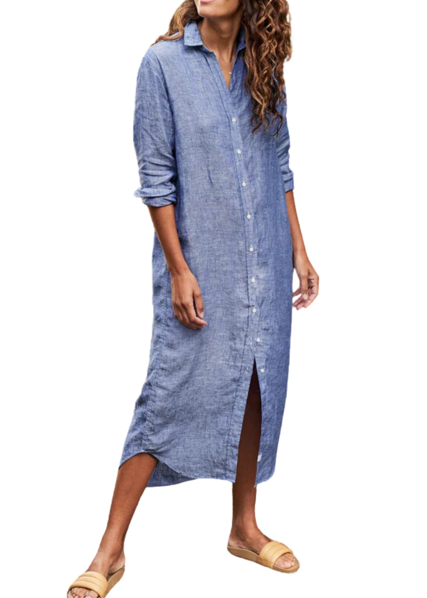 Frank & Eileen Rory Maxi Shirtdress - Vermillion