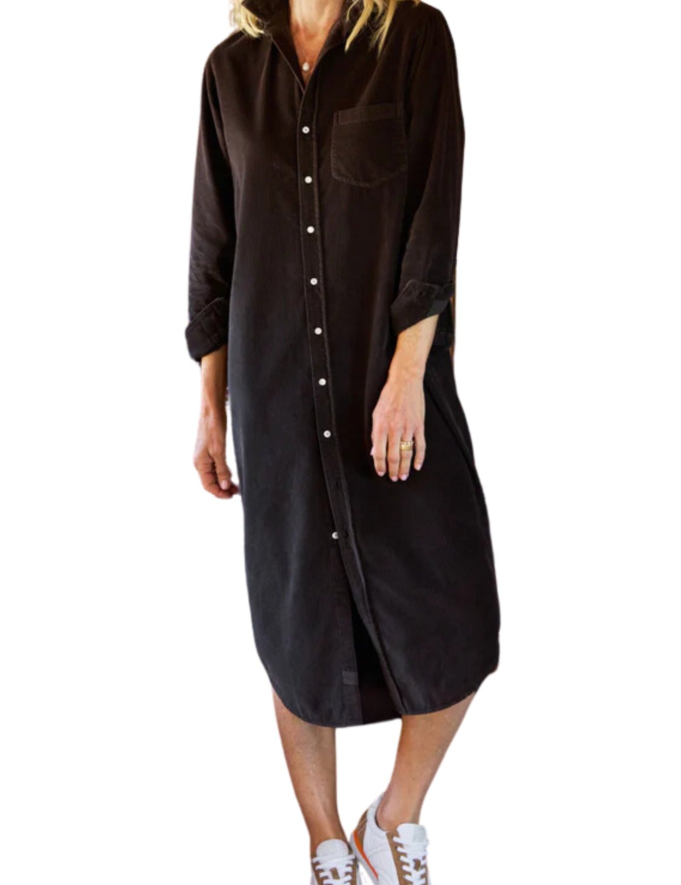 Frank & Eileen Rory Maxi Shirtdress - Vermillion