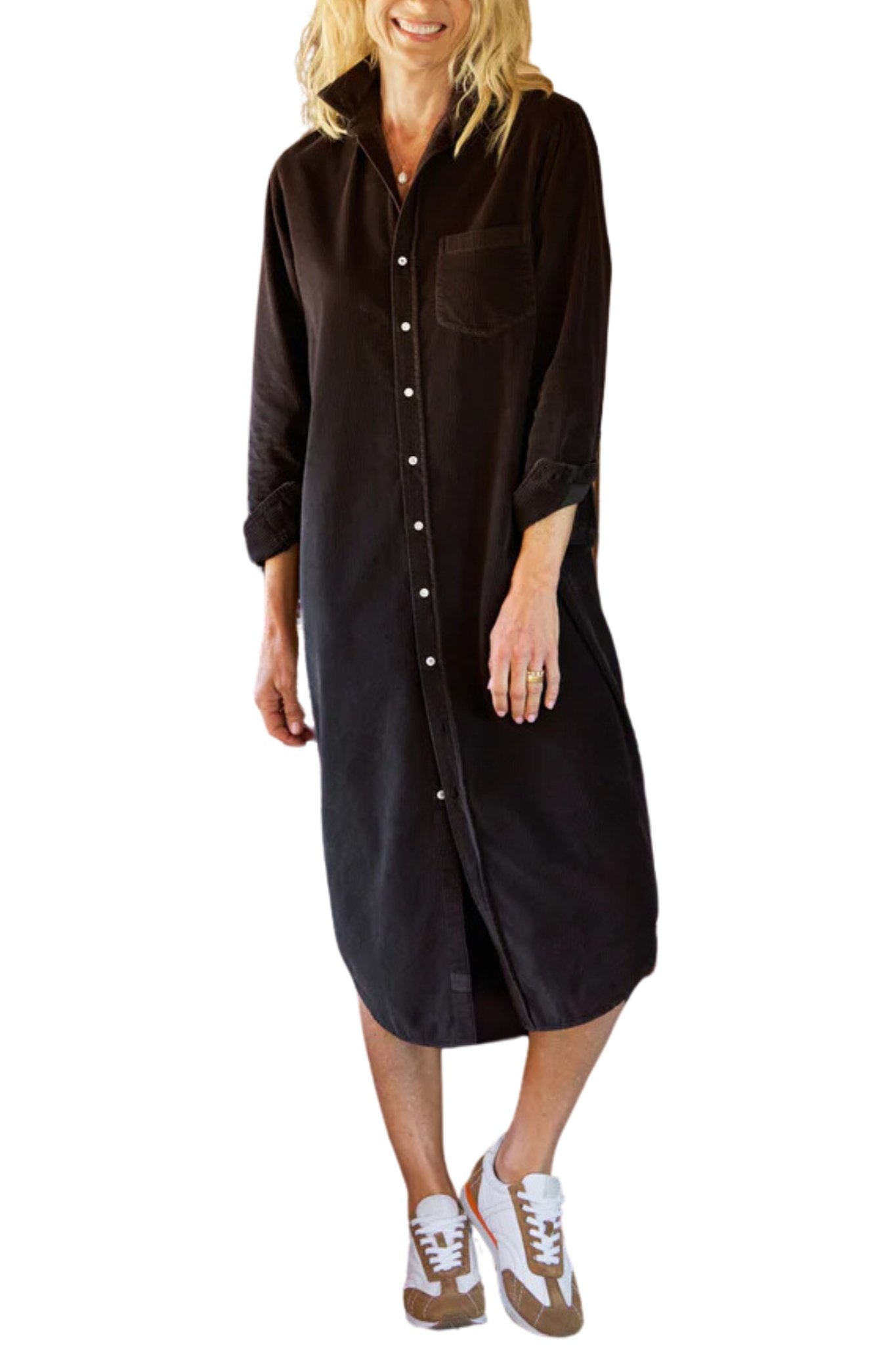 Frank & Eileen Rory Maxi Shirtdress - Vermillion