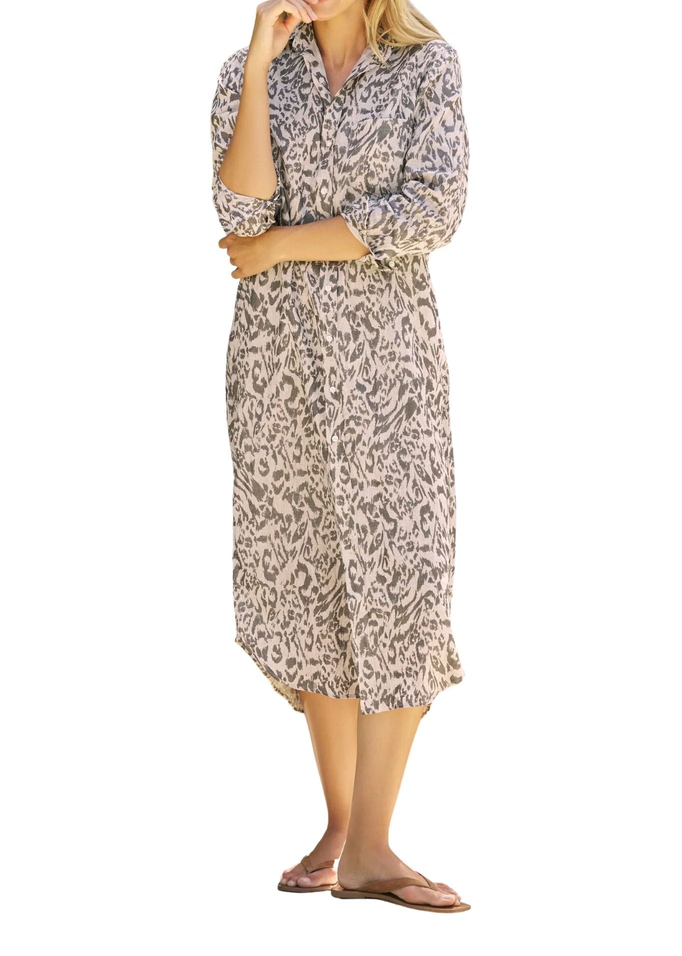 Frank & Eileen Rory Maxi Shirtdress - Vermillion