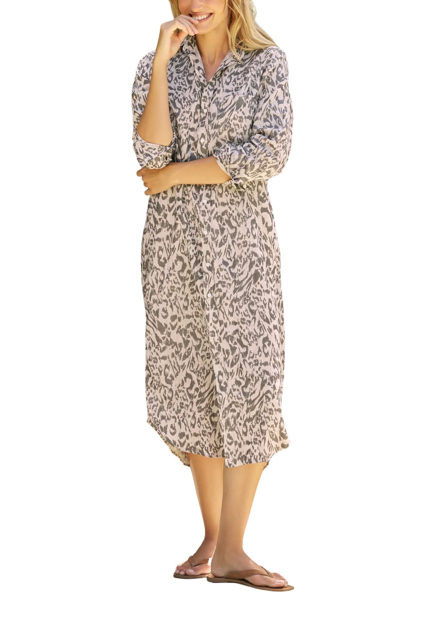 Frank & Eileen Rory Maxi Shirtdress - Vermillion