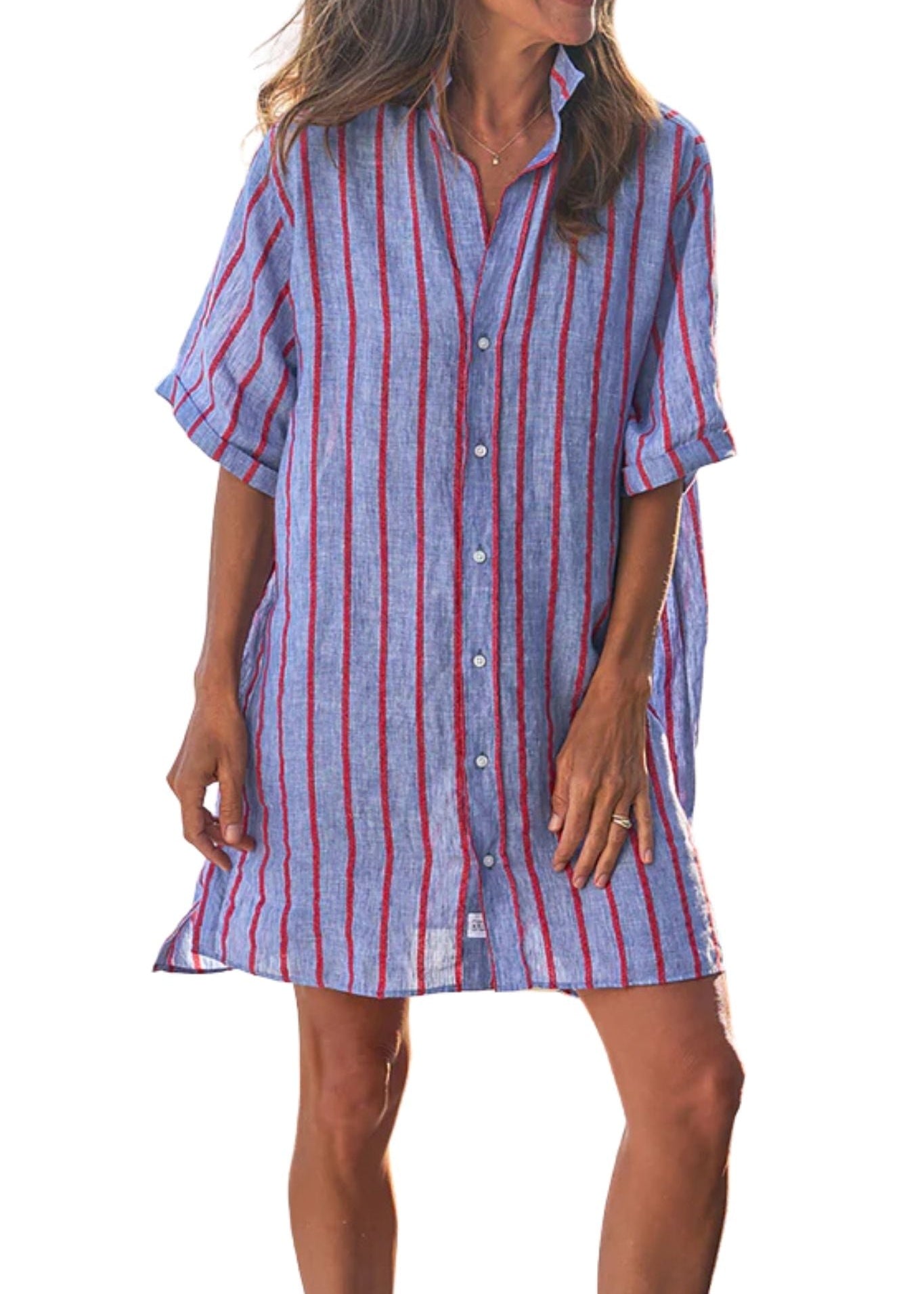Frank & Eileen Rosemary Shirtdress - Vermillion