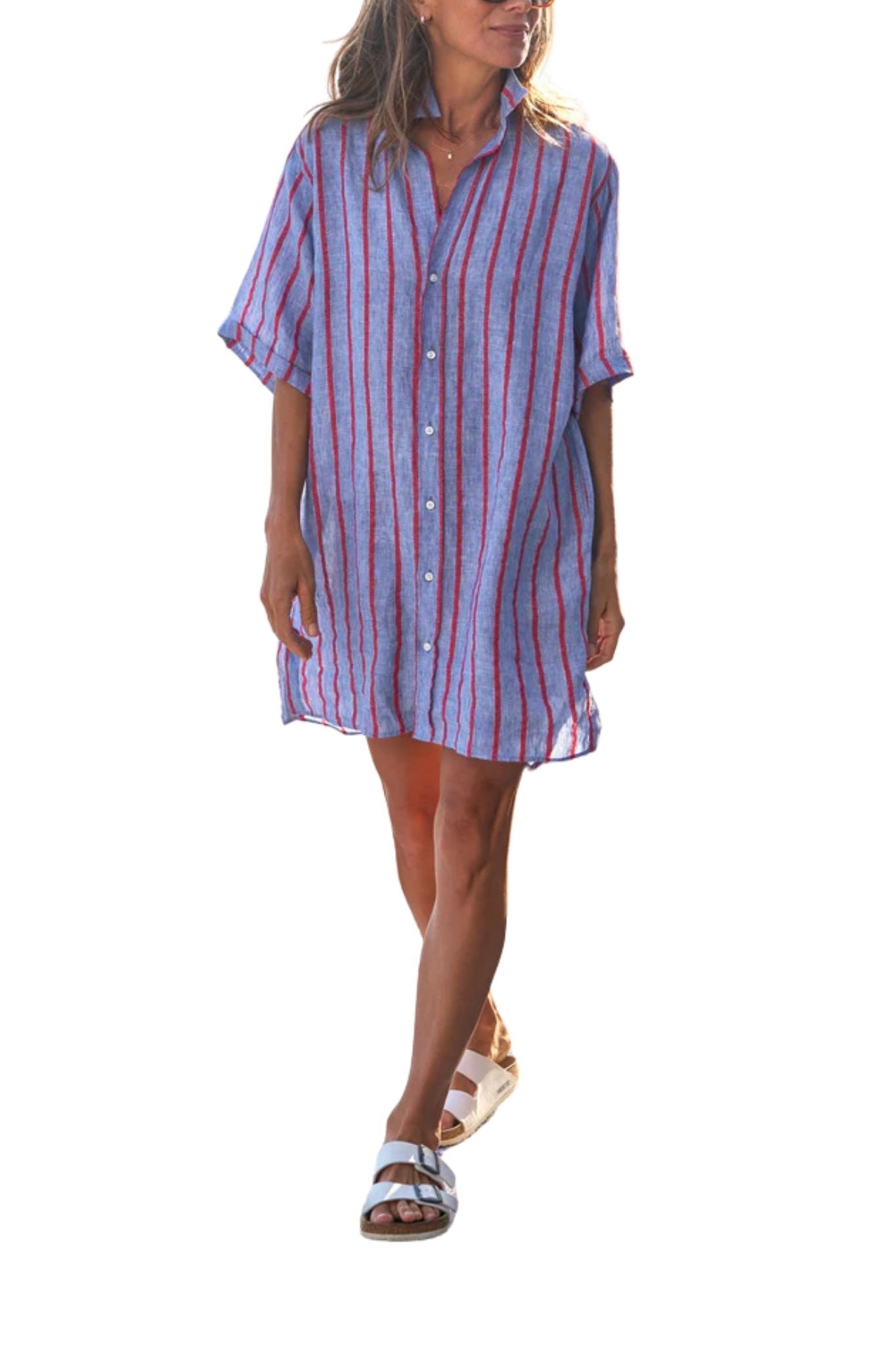Frank & Eileen Rosemary Shirtdress - Vermillion