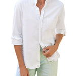 Frank & Eileen Ruffle Eileen Relaxed Button - up Shirt - Vermillion