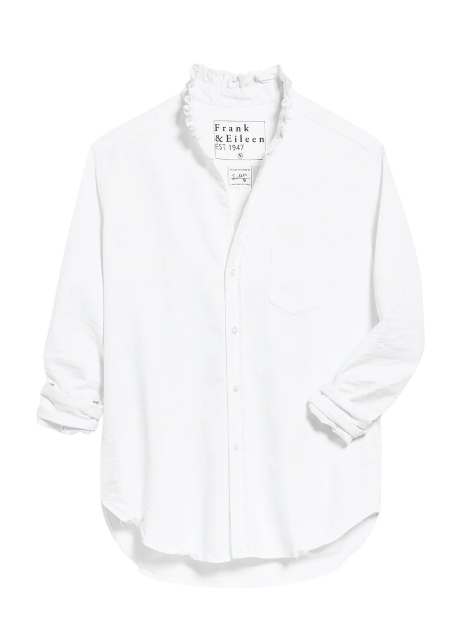 Frank & Eileen Ruffle Eileen Relaxed Button - up Shirt - Vermillion