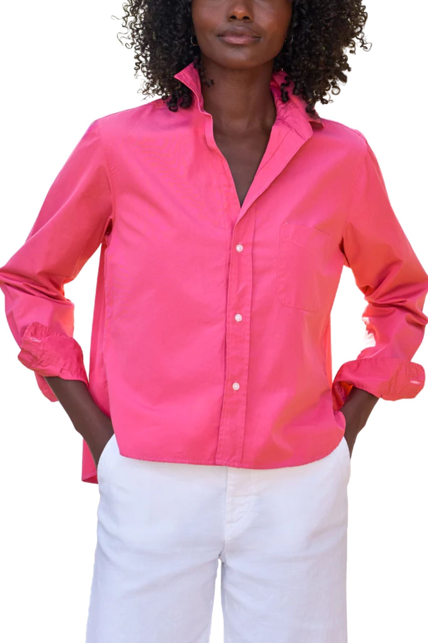 Frank & Eileen Silvio Untuckable Button-up Shirt - Vermillion