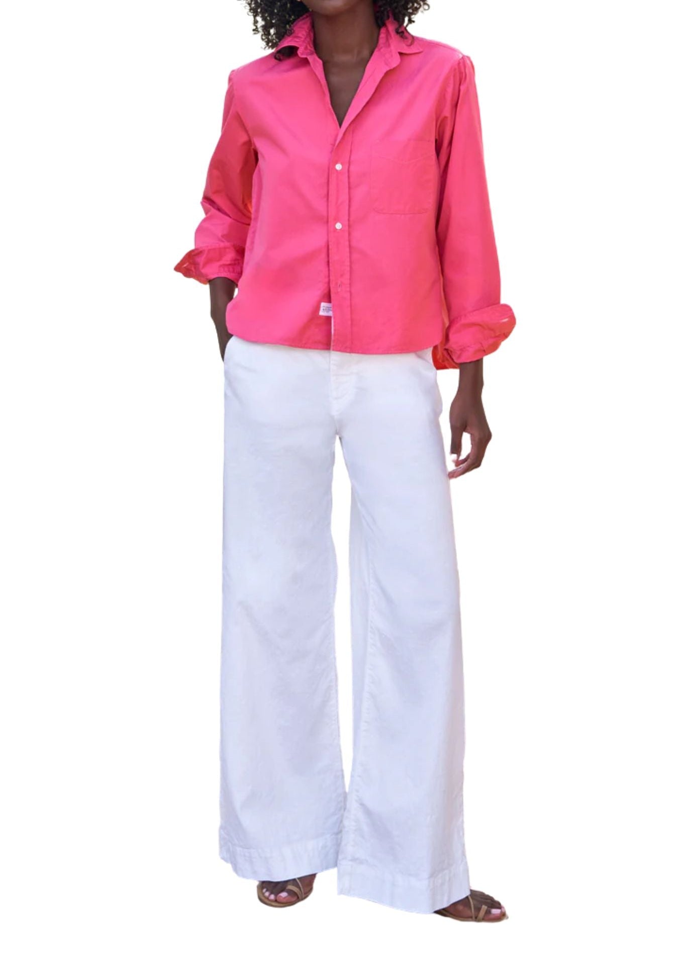 Frank & Eileen Silvio Untuckable Button-up Shirt - Vermillion
