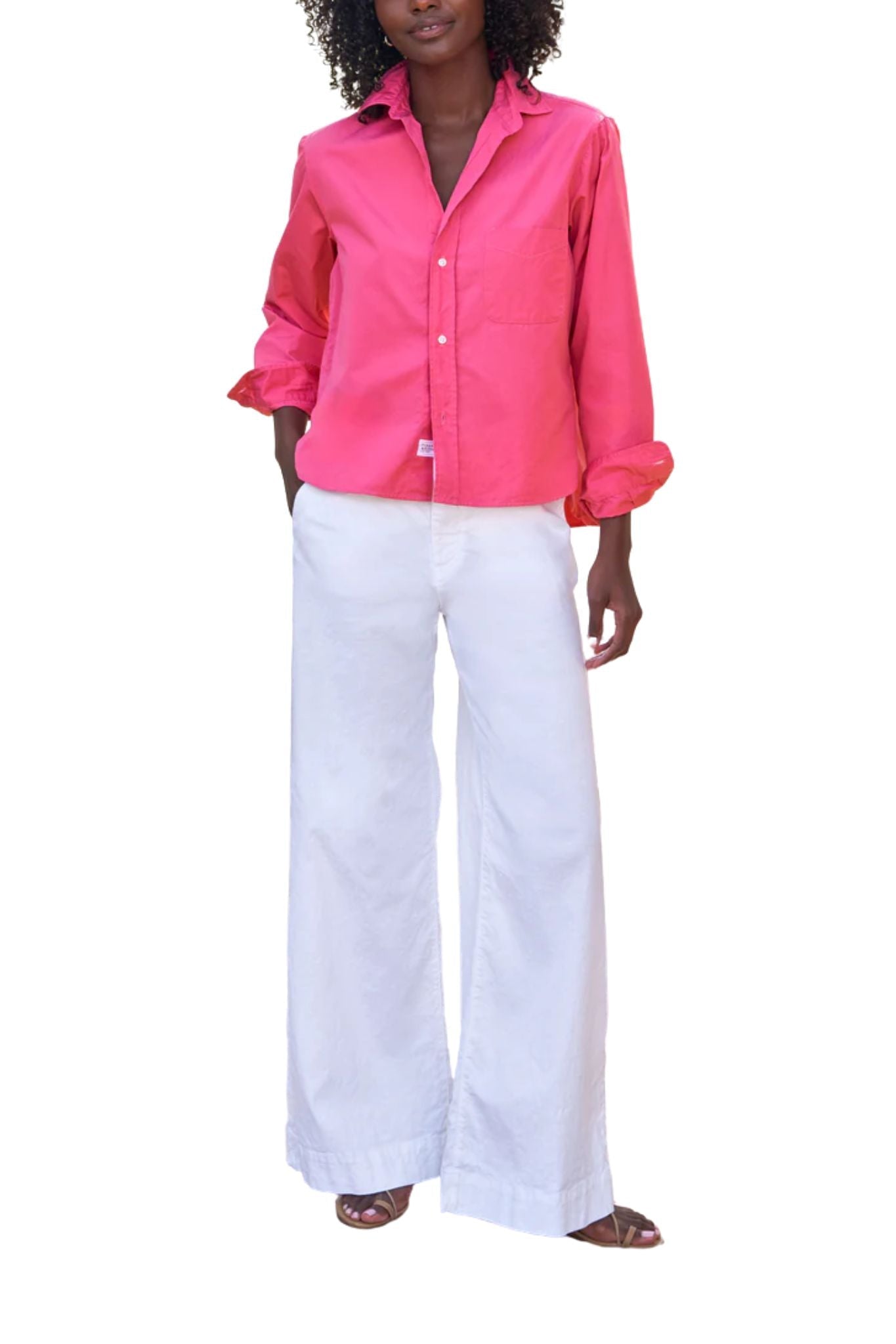 Frank & Eileen Silvio Untuckable Button-up Shirt - Vermillion