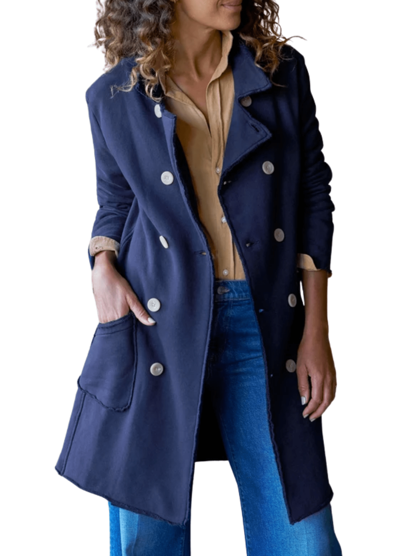 Frank & Eileen Sweatshirt Trench Coat - Vermillion