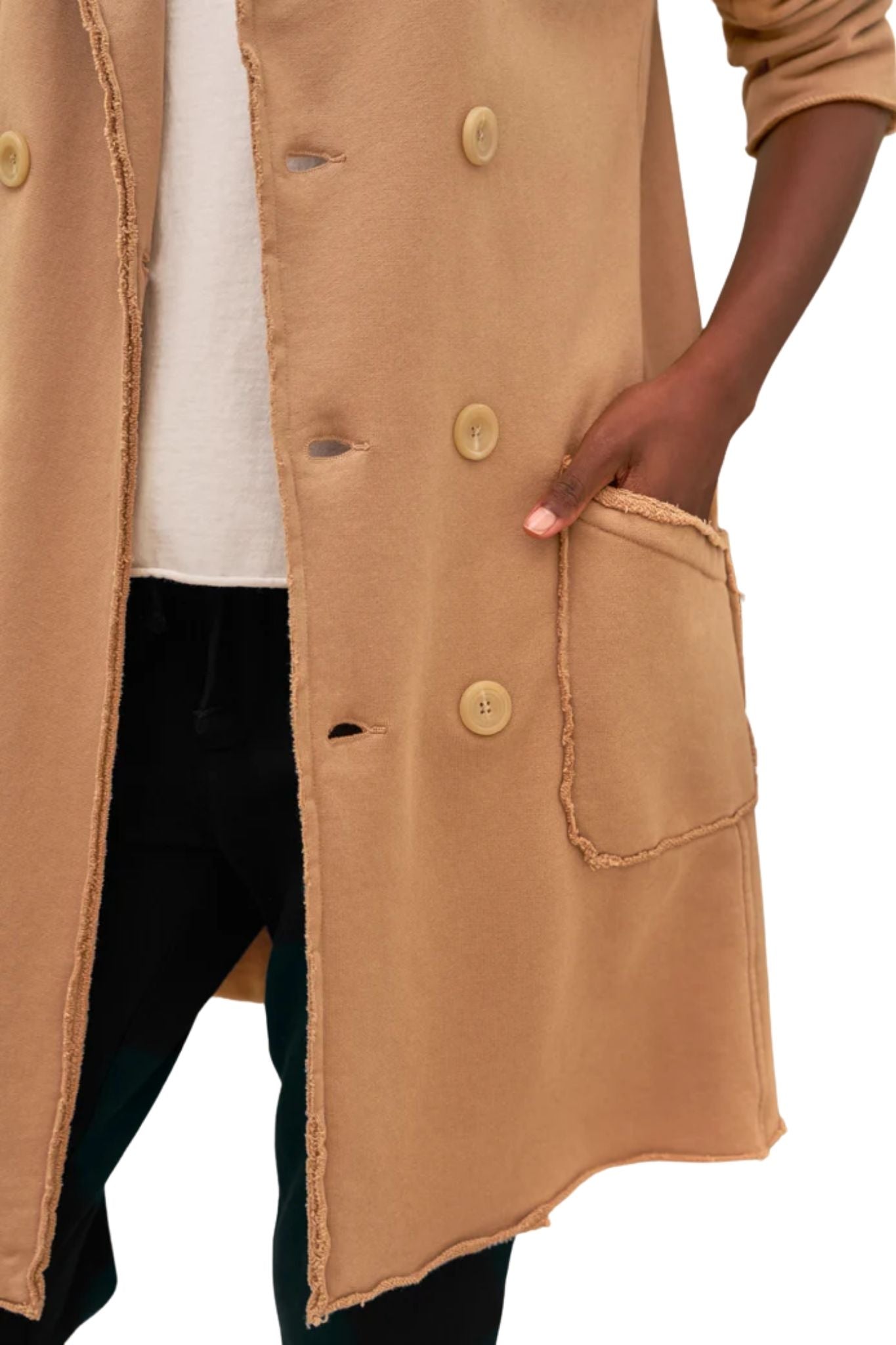 Frank & Eileen Sweatshirt Trench Coat - Vermillion