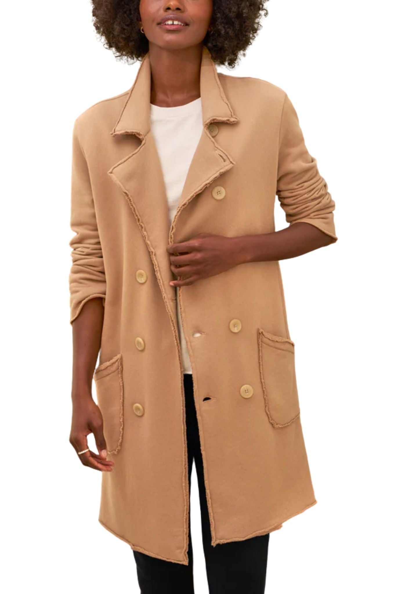 Frank & Eileen Sweatshirt Trench Coat - Vermillion
