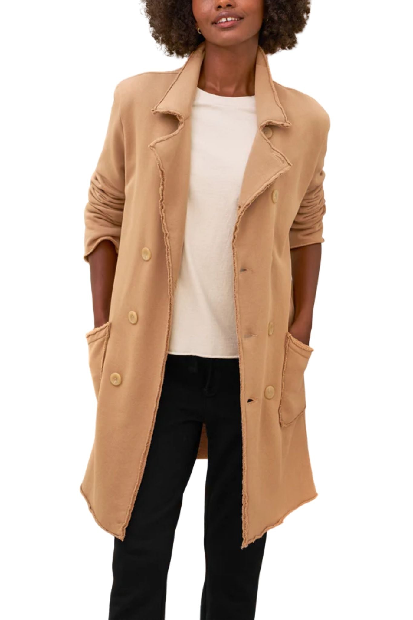 Frank & Eileen Sweatshirt Trench Coat - Vermillion