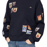Sea Davis Patchwork Crew Neck Sweatshirt