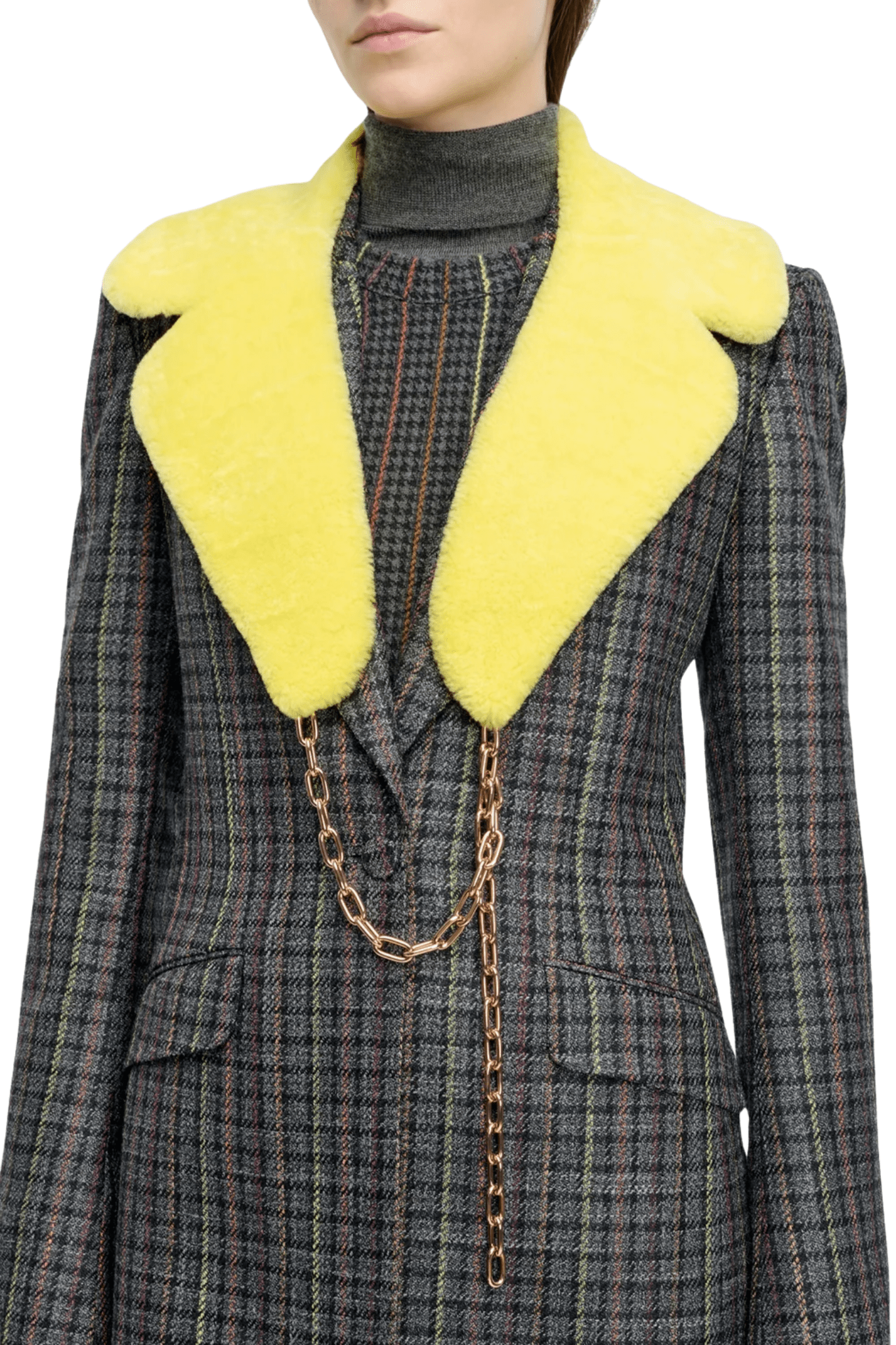 Gabriela Hearst Demeter Fur Coat Collar - Vermillion