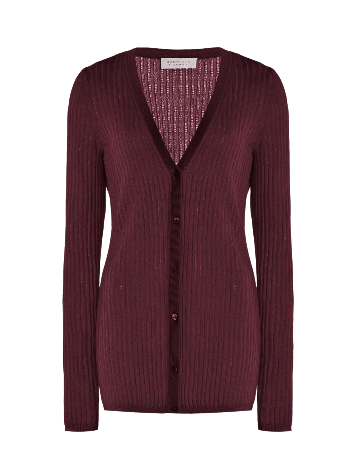 Gabriela Hearst Emma Pointelle Cardigan - Vermillion