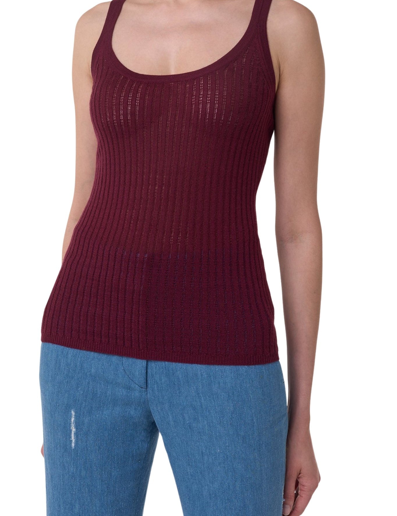 Gabriela Hearst Nevin Pointelle Tank - Vermillion