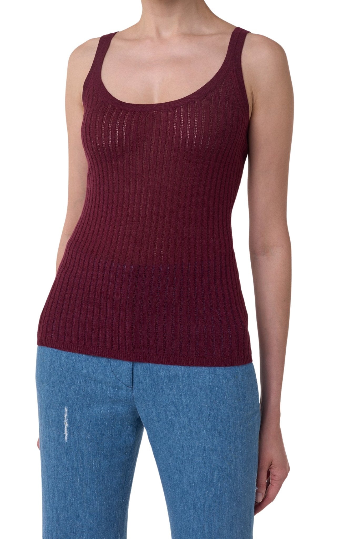 Gabriela Hearst Nevin Pointelle Tank - Vermillion