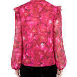 Giambattista Valli Long Sleeve Floral Blouse - Vermillion