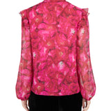 Giambattista Valli Long Sleeve Floral Blouse - Vermillion