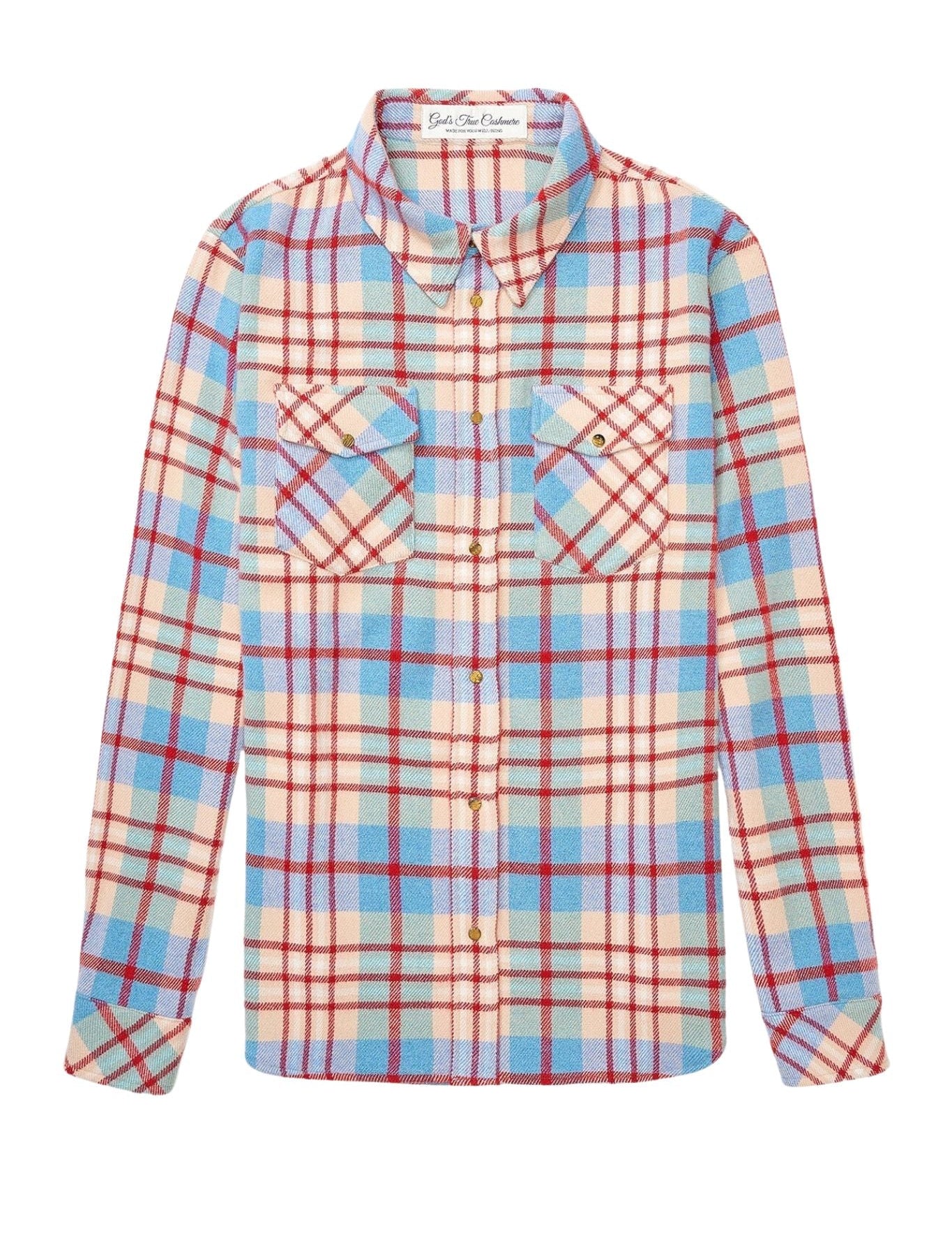 God's True Cashmere Al's Run Tartan Shirt - Vermillion