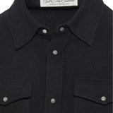 God's True Cashmere Black Cashmere Shirt w/ Black Sunstone - Vermillion